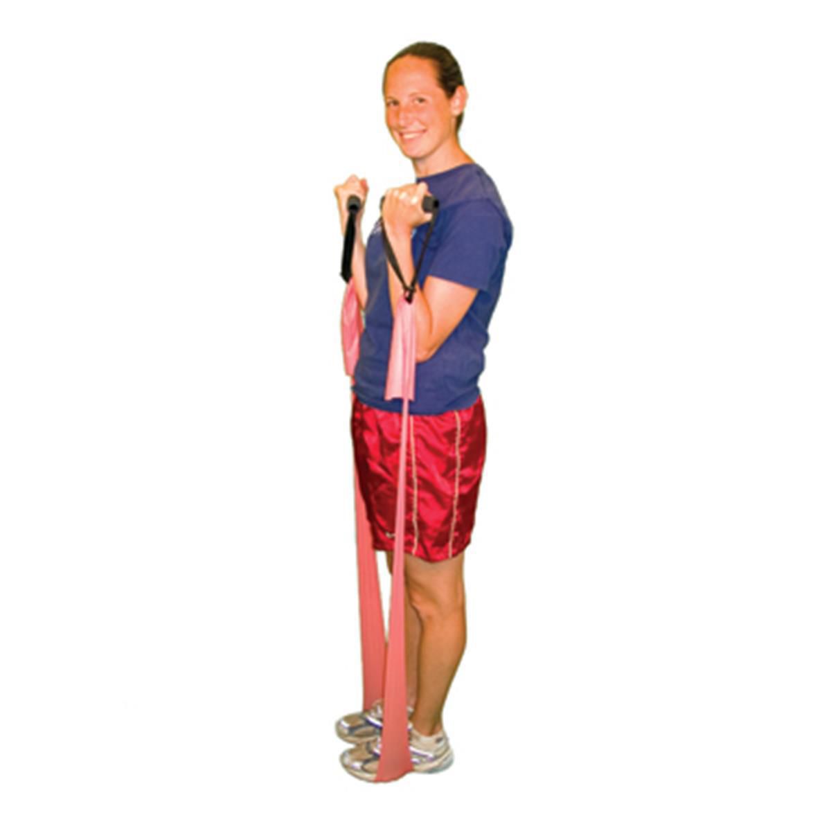 Лента для упражнений без латекса — 4 фута, готова к использованию — красная — светлая Step-Up Relief