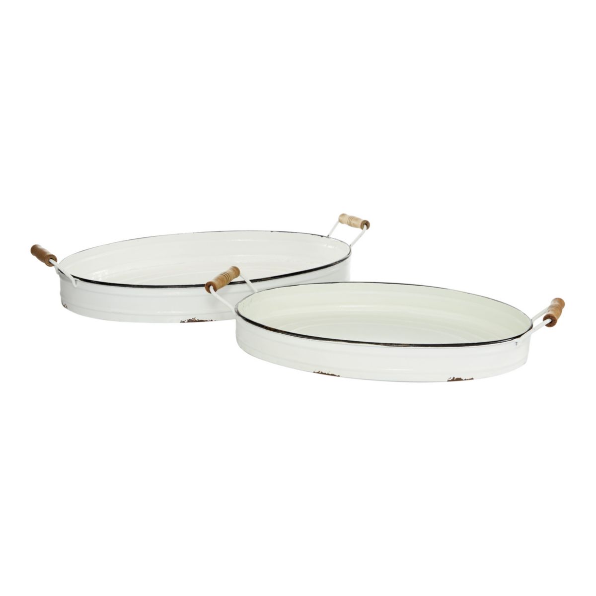 Stella & Eve Traditional Round Iron Trays with Handles 2-pc. Set Stella & Eve