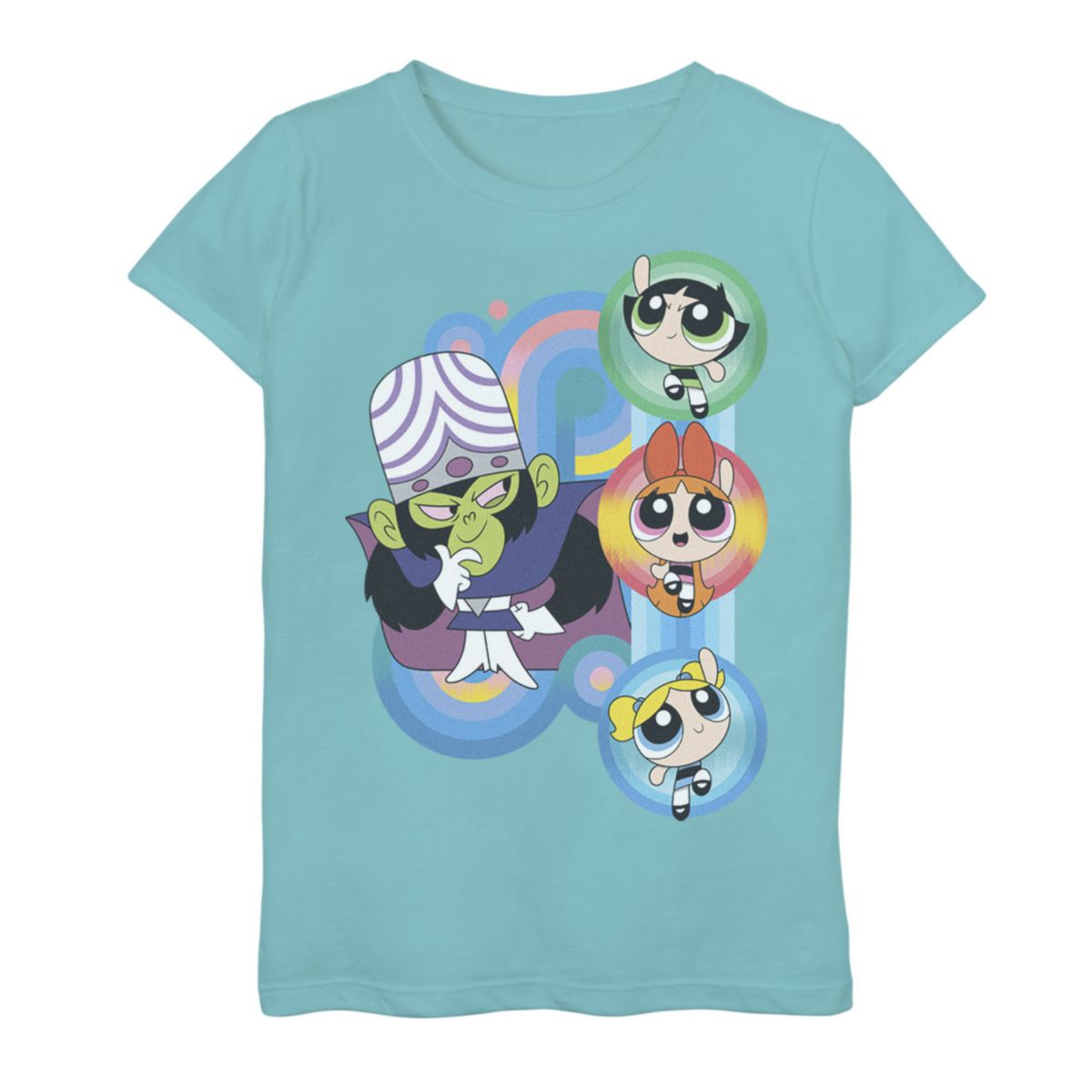 Детская Футболка Cartoon Network Powerpuff Girls Mojo Jojo Rainbow Swirls Graphic Tee Cartoon Network