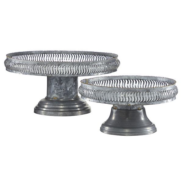 Stella & Eve Galvanized Metal Cake Stand 2-piece Set Stella & Eve