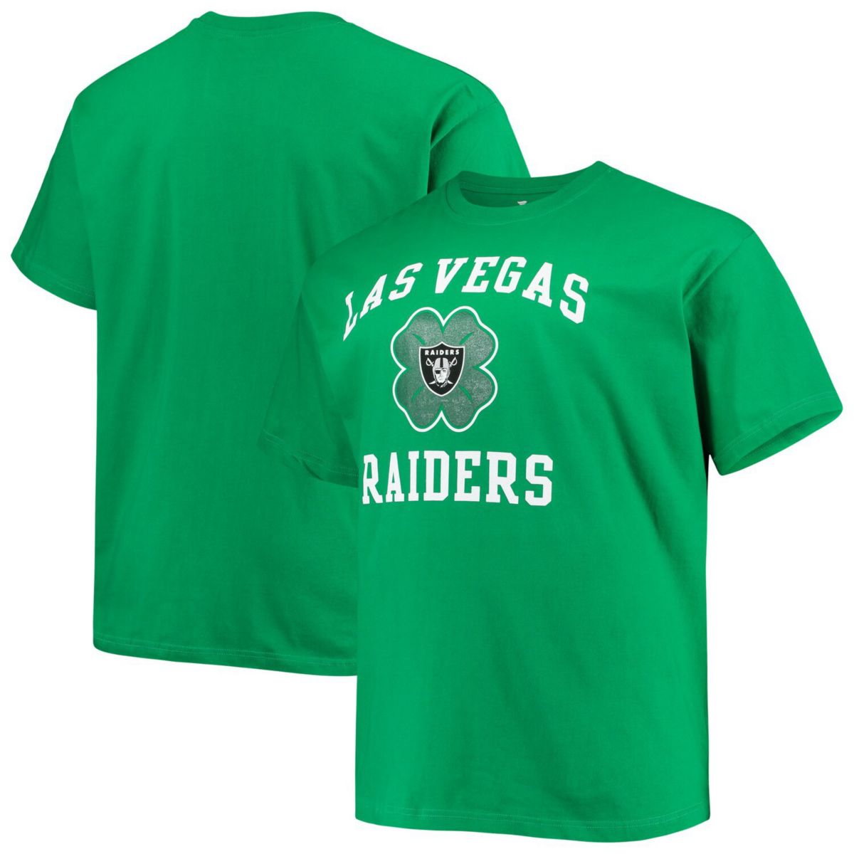 Мужская футболка с логотипом фанатиков Kelly Green Las Vegas Raiders Big & Tall, кельтская футболка ко Дню Святого Патрика Fanatics