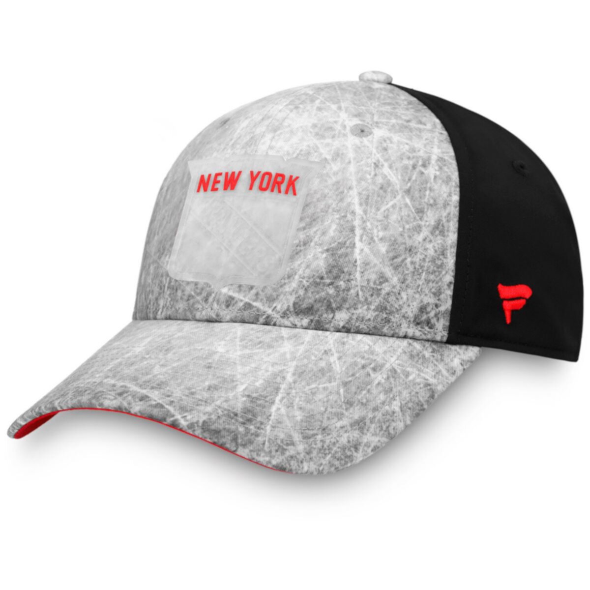 Мужская серая серая шляпа с логотипом фанатиков на льду New York Rangers Ice Field Fanatics