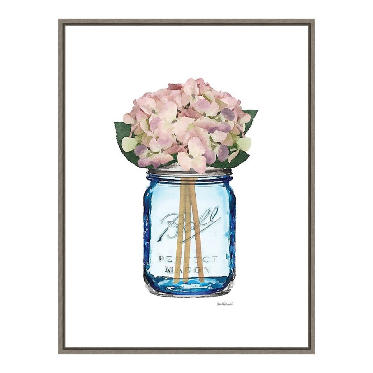 Amanti Art Blue Jar Гортензия в рамке на холсте Wall Art Amanti Art