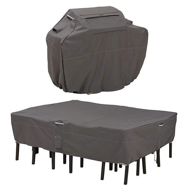 Classic Accessories Ravenna Grill Cover & Patio Table & Chair Set Cover Bundle Classic Accessories