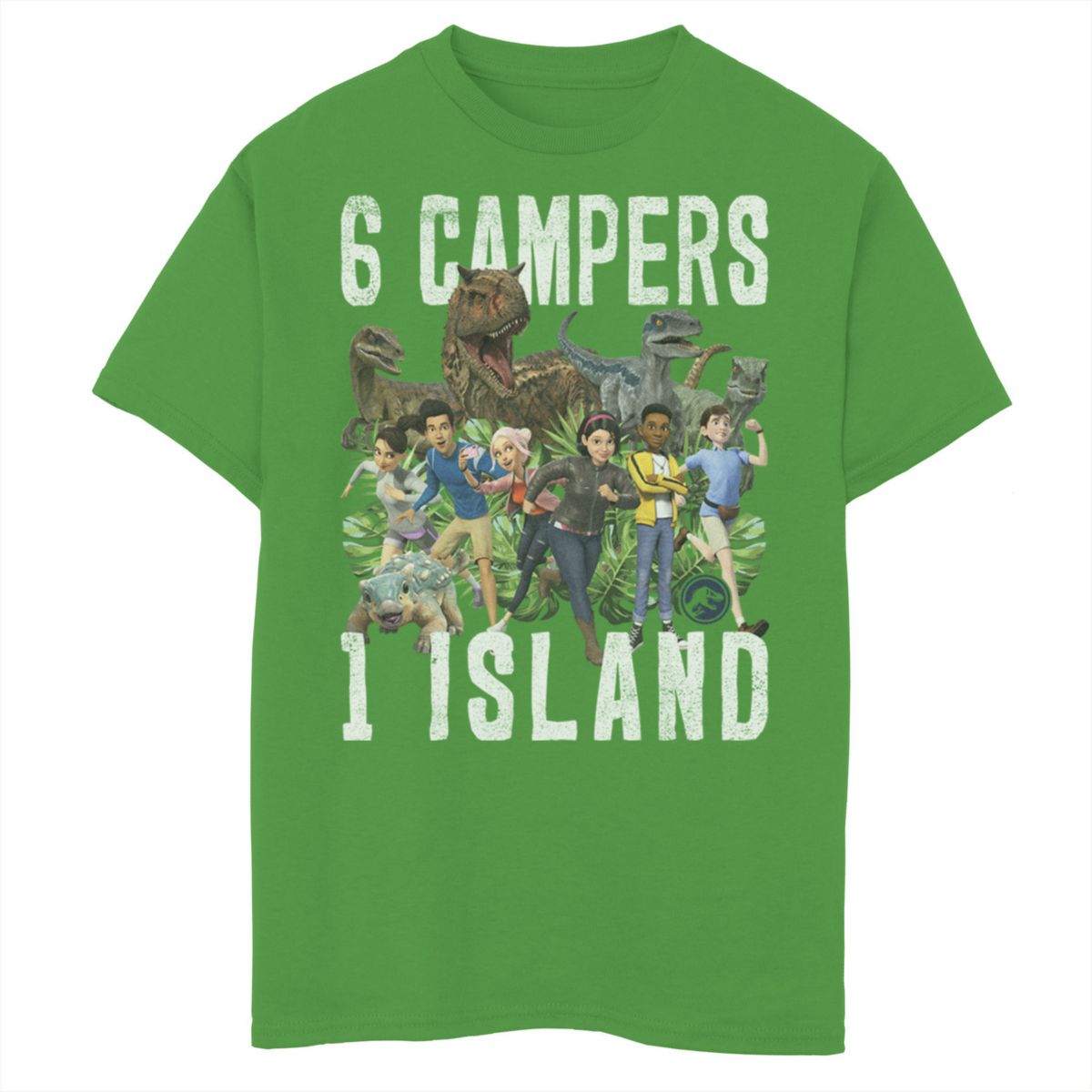 Футболка с рисунком для мальчиков 8-20 Jurassic World: Camp Cretaceous 6 Campers 1 Island Jurassic World
