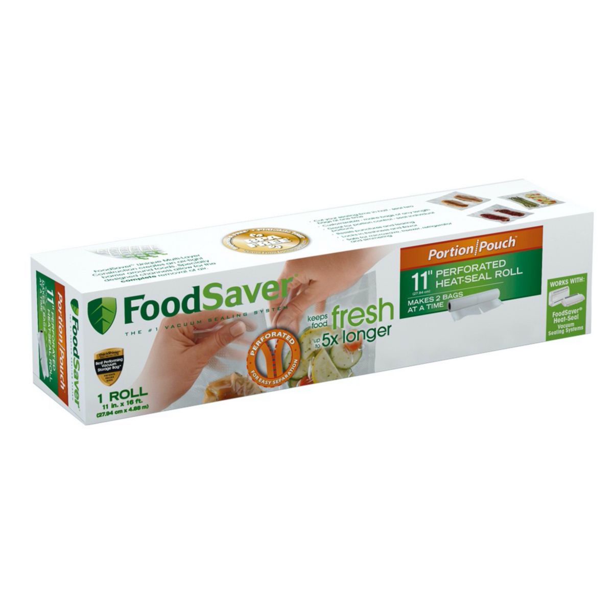 FoodSaver 11 & # 34; x 16 'рулон с вакуумным запечатыванием пакетов для порций FoodSaver