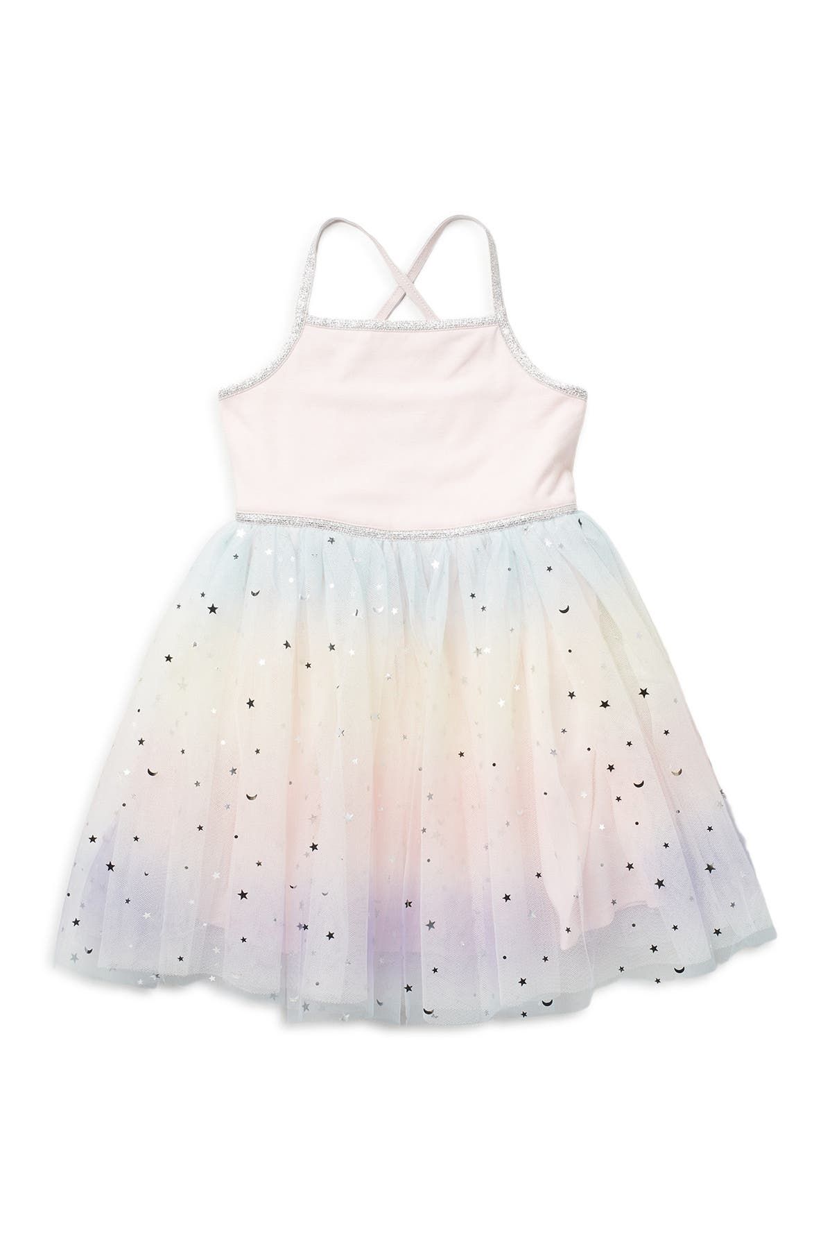 Tank Tutu Dress w/ Rainbow Tulle Skirt (Little Girls) Zunie