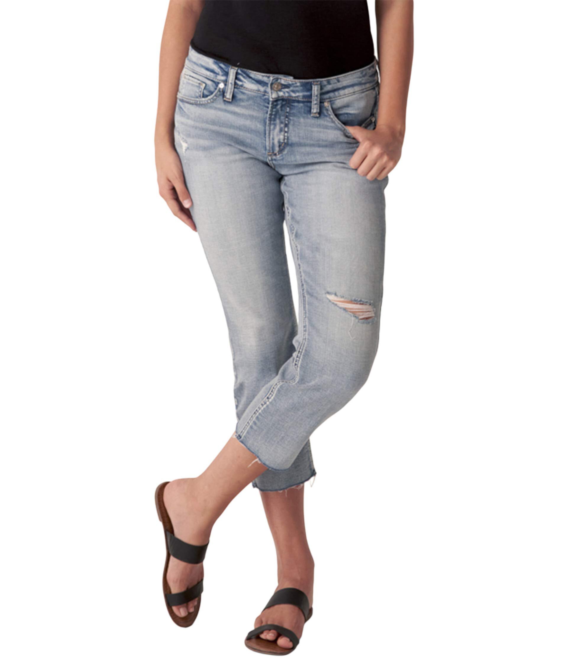 Прямые укороченные джинсы Elyse Curvy Fit со средней посадкой L43031EPK284 Silver Jeans Co.