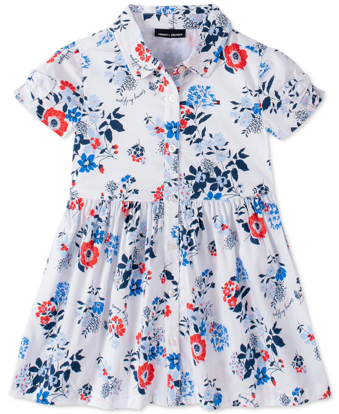 Платье-рубашка для маленьких девочек с цветочным принтом Tommy Hilfiger