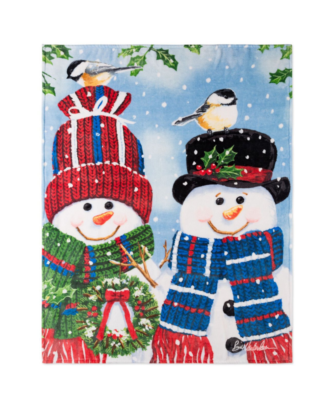 Inc Christmas Throw Chickadee Snowmen Safdie & Co.