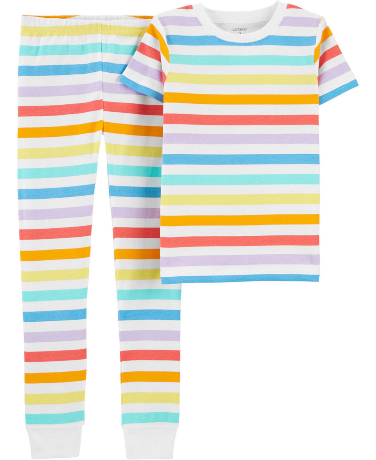 Big Boys and Girls Rainbow Snug Fit 2-Piece Cotton Pajama Set Carter's