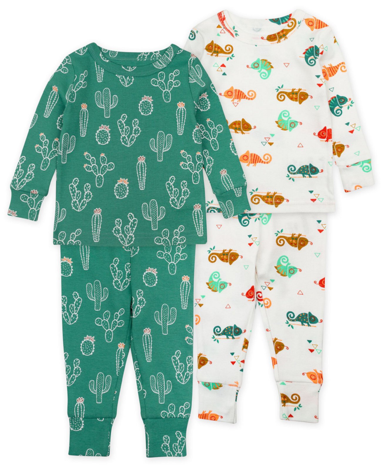 Toddler Boys Chameleon Pajama Set, 4 Piece Mac & Moon