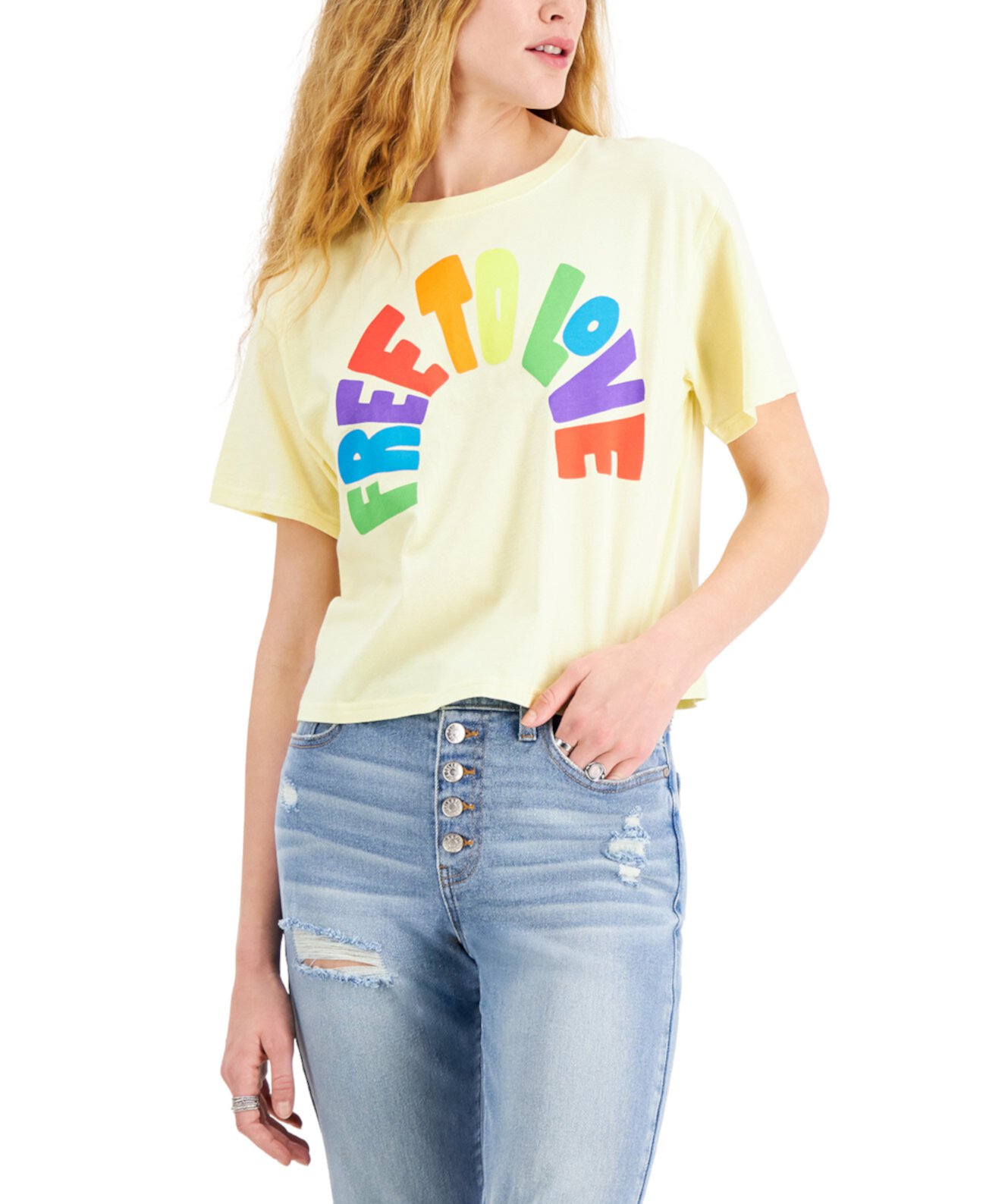 Хлопковая футболка с графическим принтом Free To Love для юниоров Mad Engine
