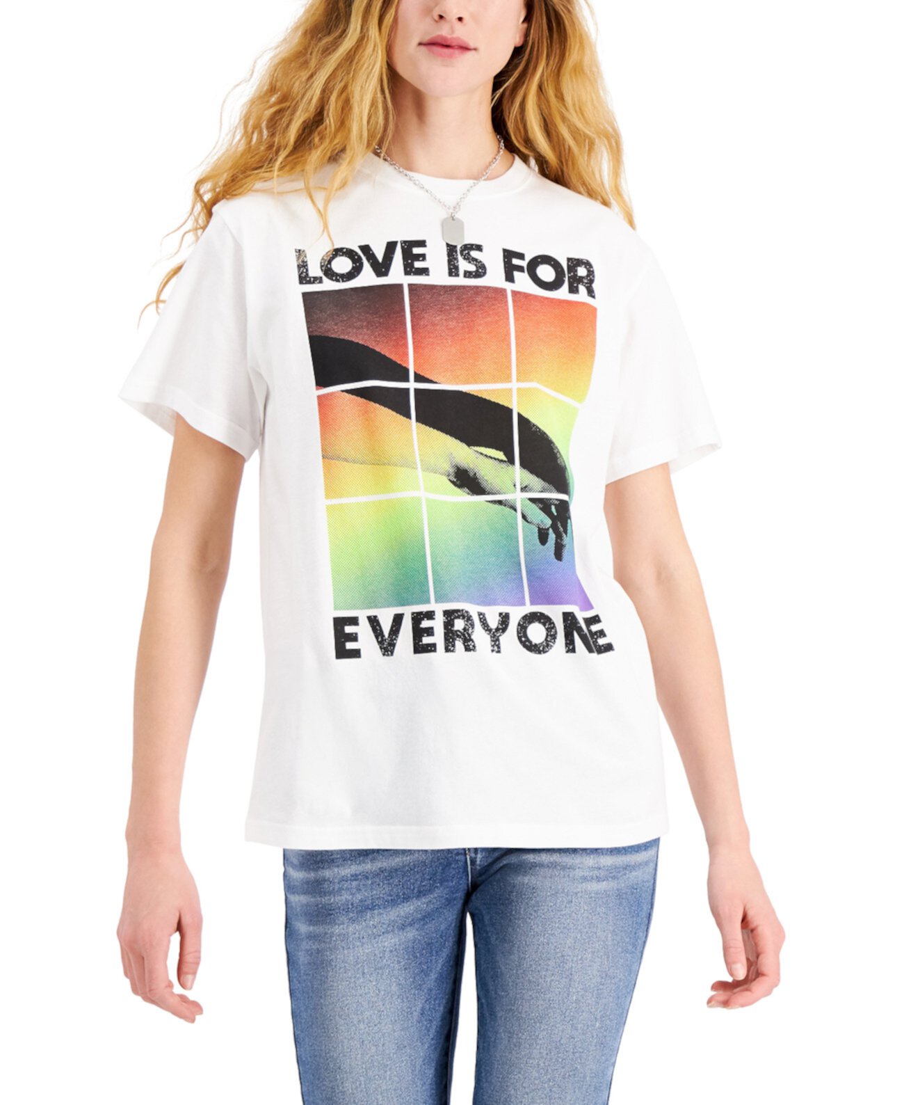 Хлопковая футболка с графическим принтом "Любовь для всех" для юниоров Mad Engine