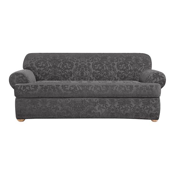 Sure Fit Эластичный жаккардовый дамасский узор, 2 шт. Чехол для дивана T-Cushion Sure Fit