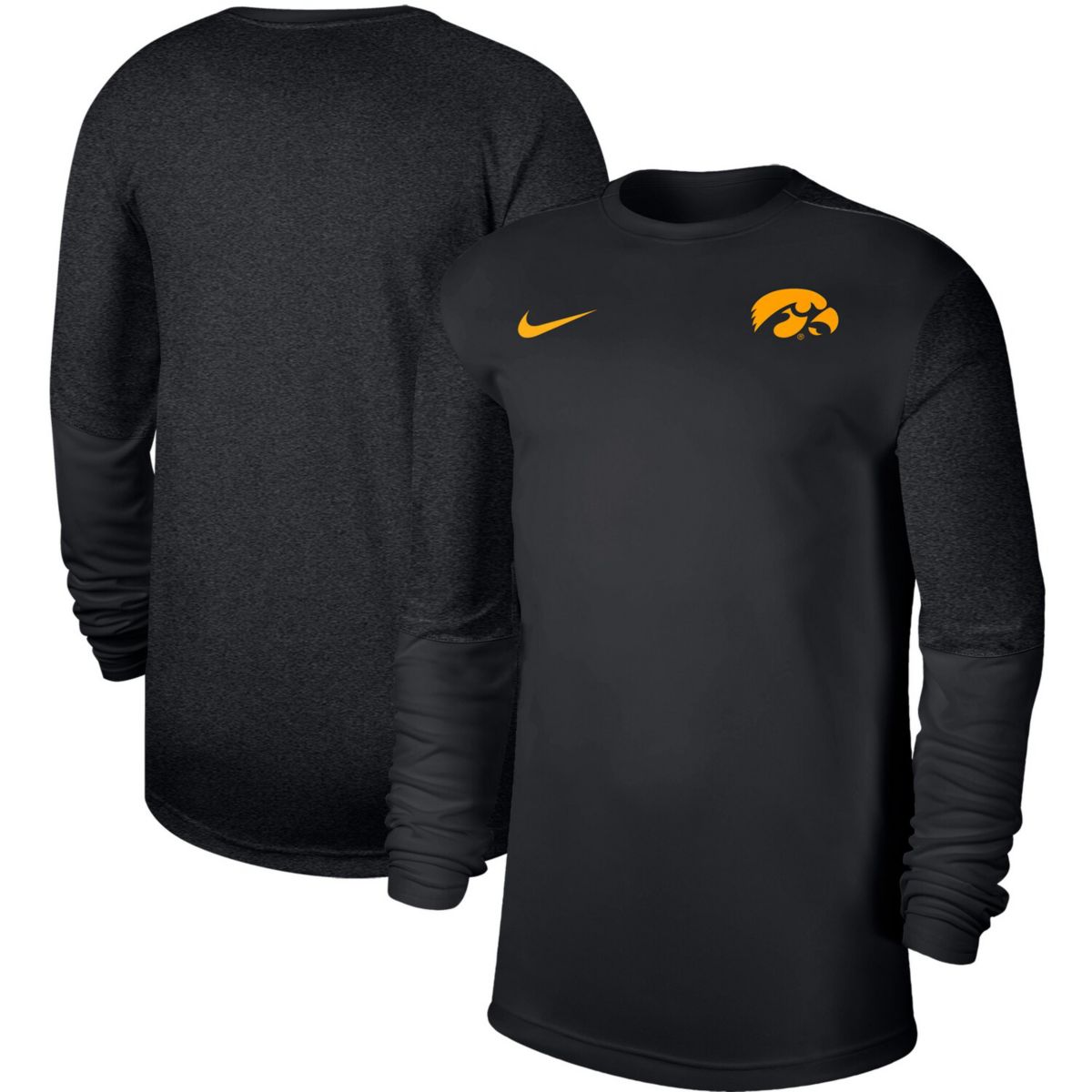 Мужская футболка с длинным рукавом Nike Black Iowa Hawkeyes Coaches UV Logo Performance Nike