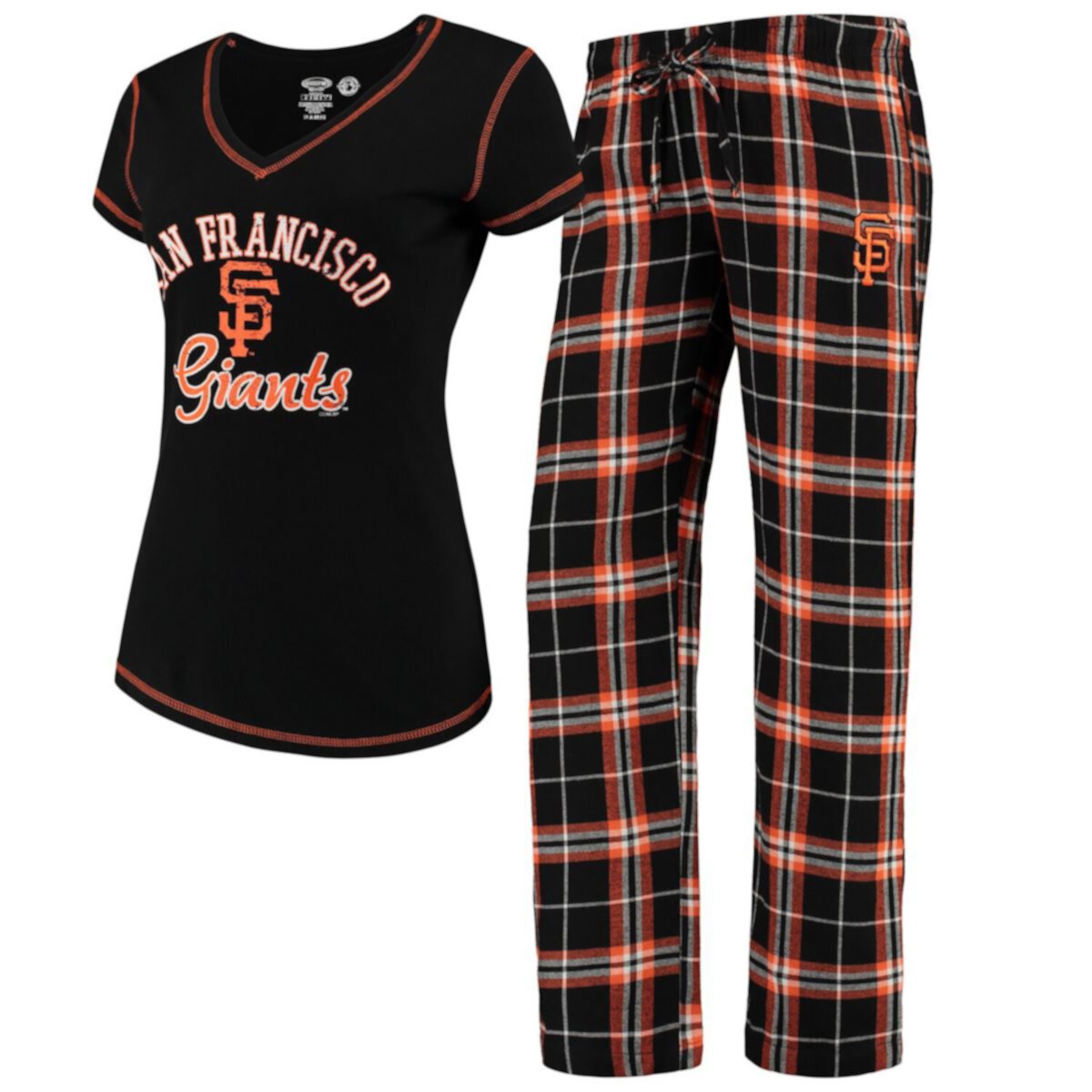 Women's Concepts Sport Black San Francisco Giants Duo Pants & Top Set Unbranded