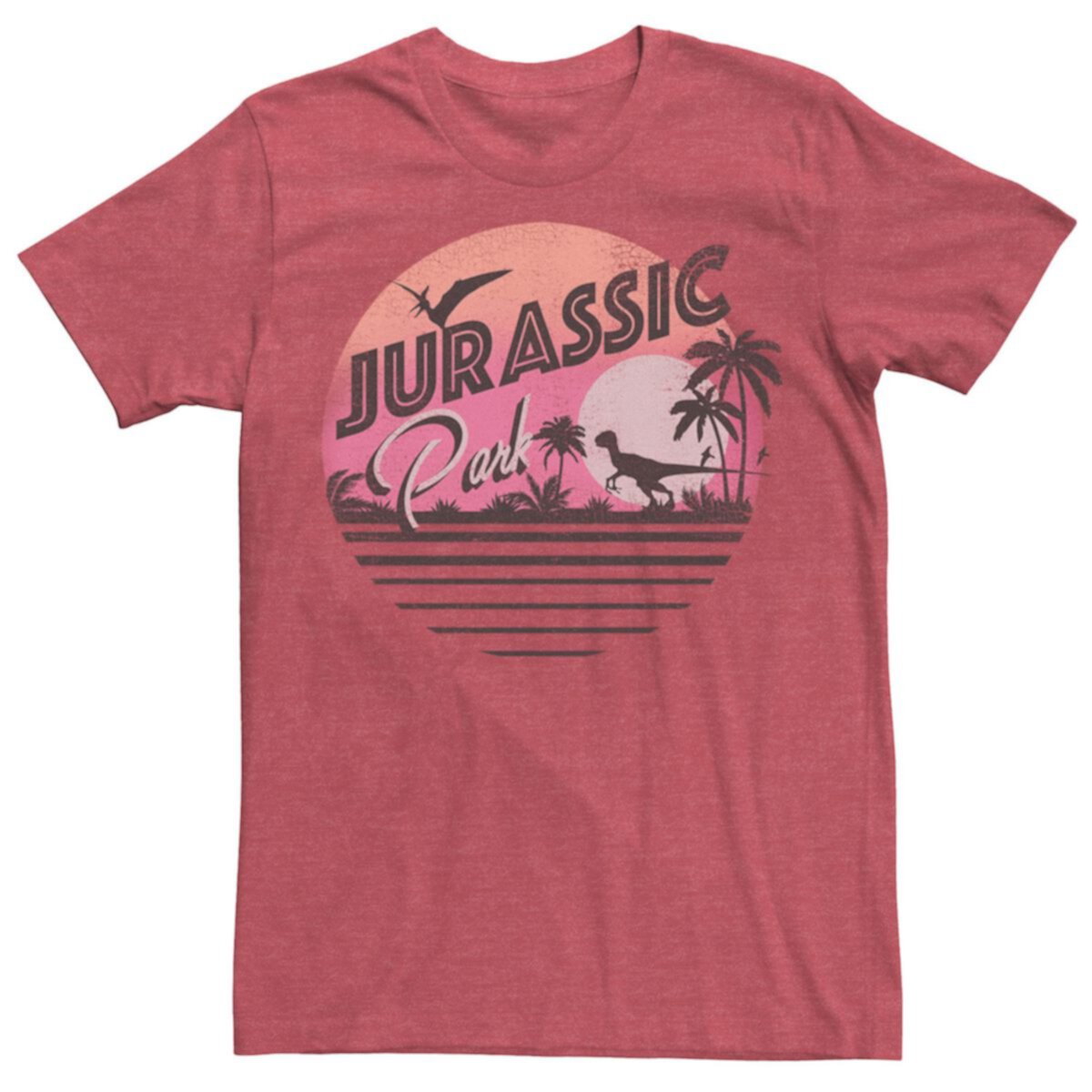 Мужская розовая футболка Jurassic Park с градиентом Sunset Get Wild Jurassic Park