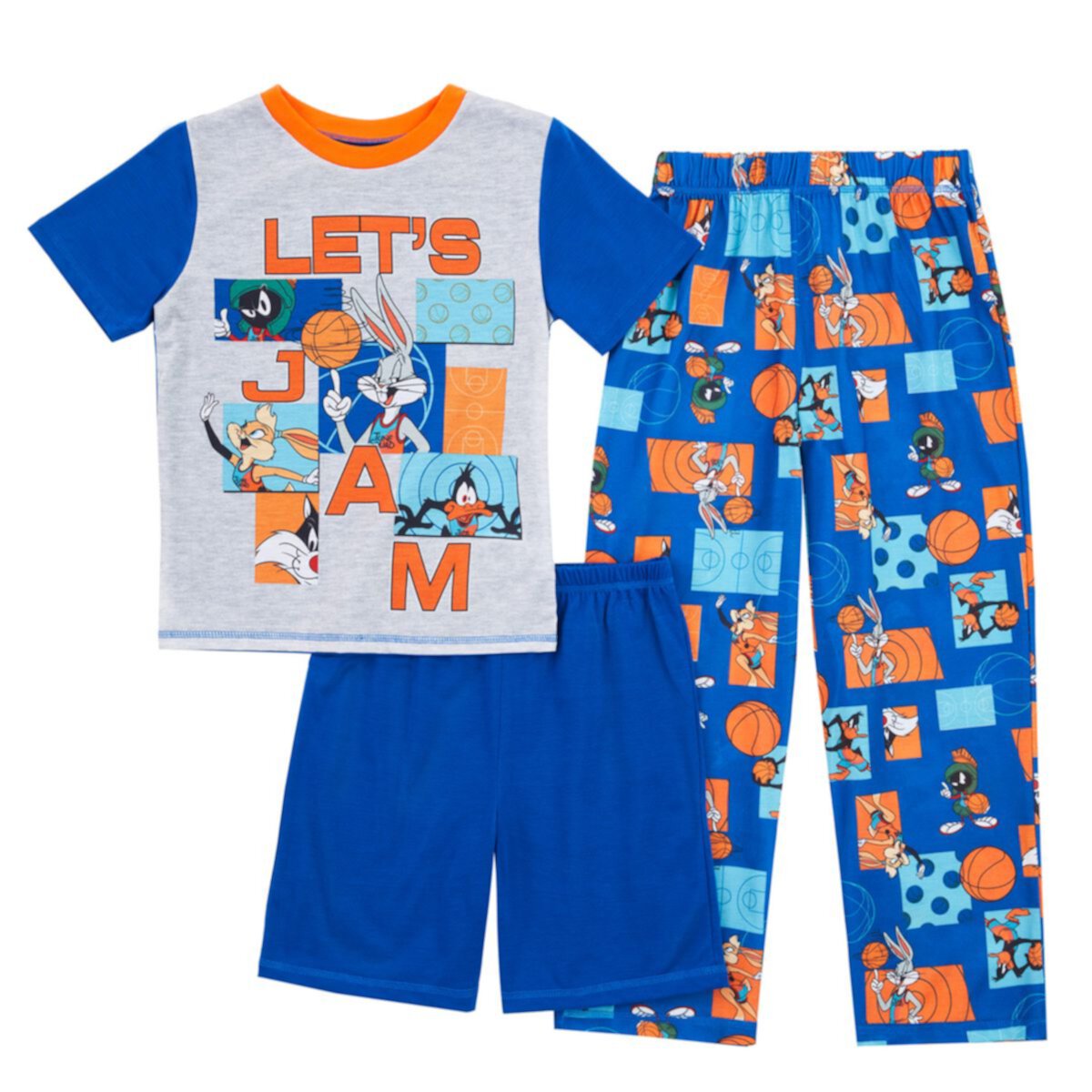 Пижамный комплект с шортами и штанами для мальчиков 4-12 Space Jam Licensed Character