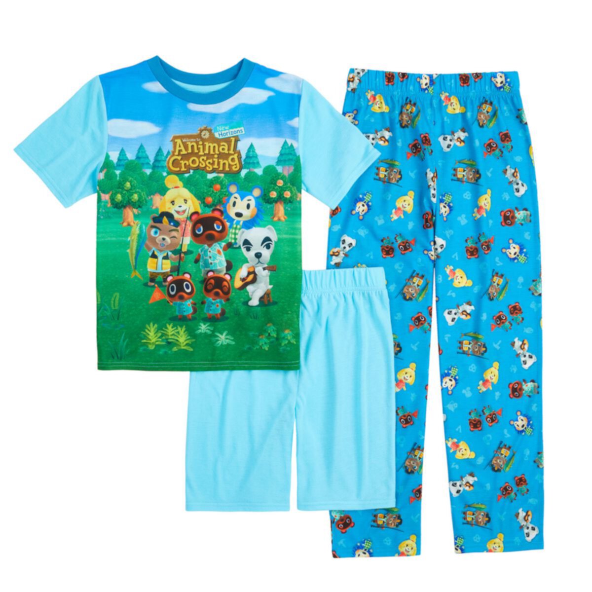 Пижамный комплект с шортами и штанами Nintendo Animal Crossing для мальчиков 4-12 Licensed Character