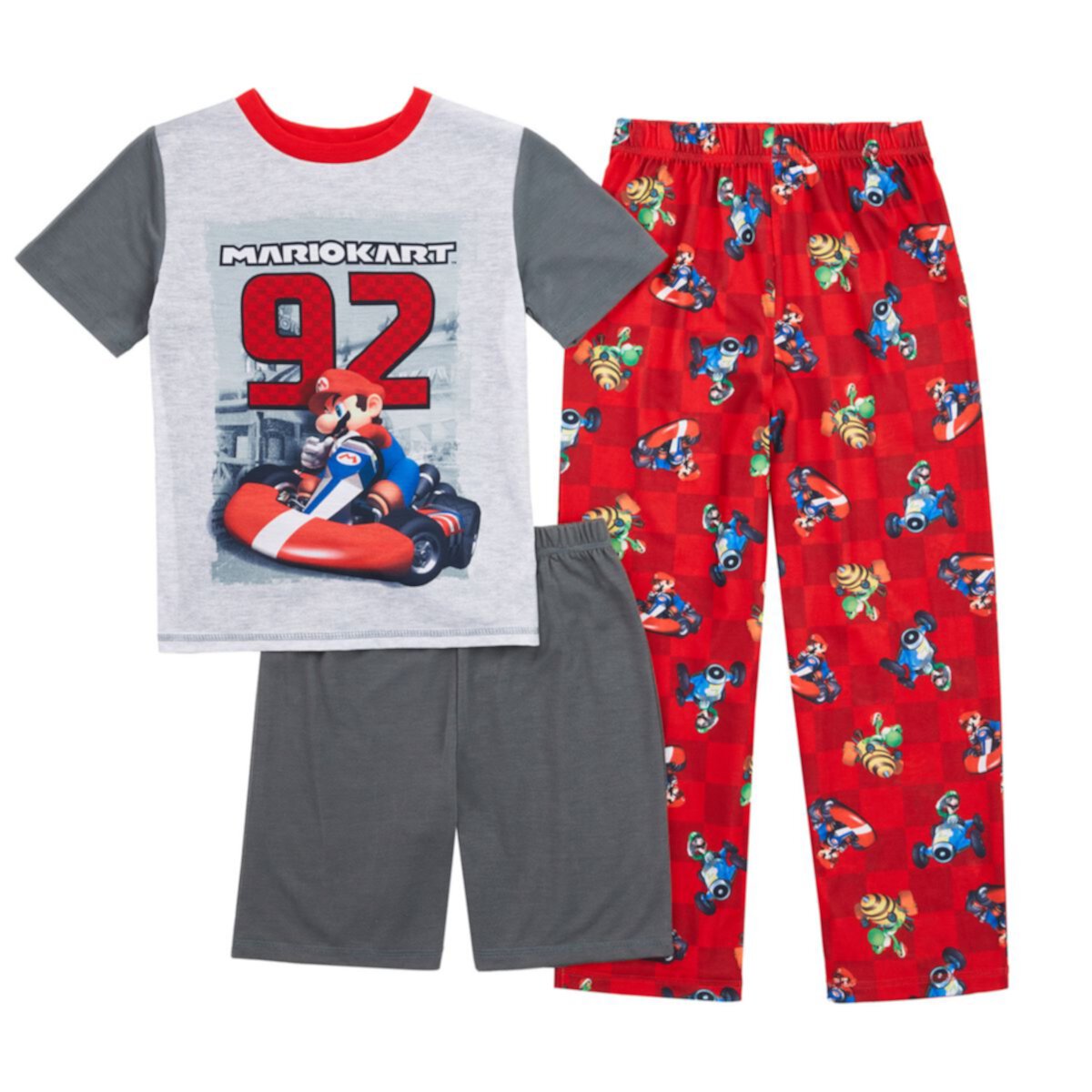 Футболка для картинга Nintendo Mario для мальчиков 4-12, пижамный комплект с шортами и штанами Licensed Character