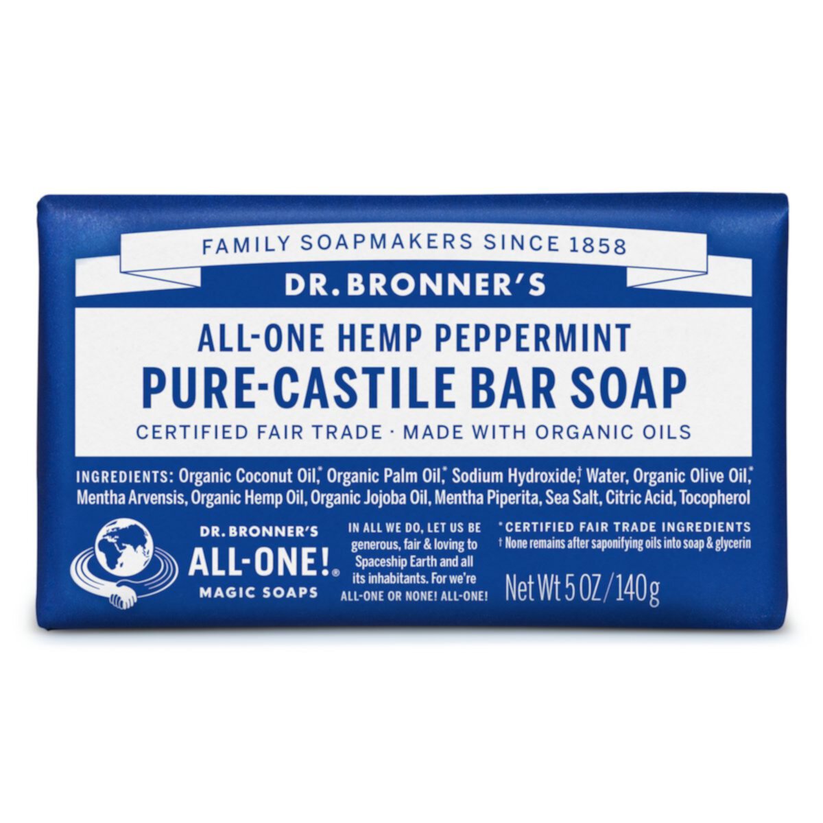 Dr. Bronner’s Castille Bar Soap - Peppermint Dr. Bronner’s
