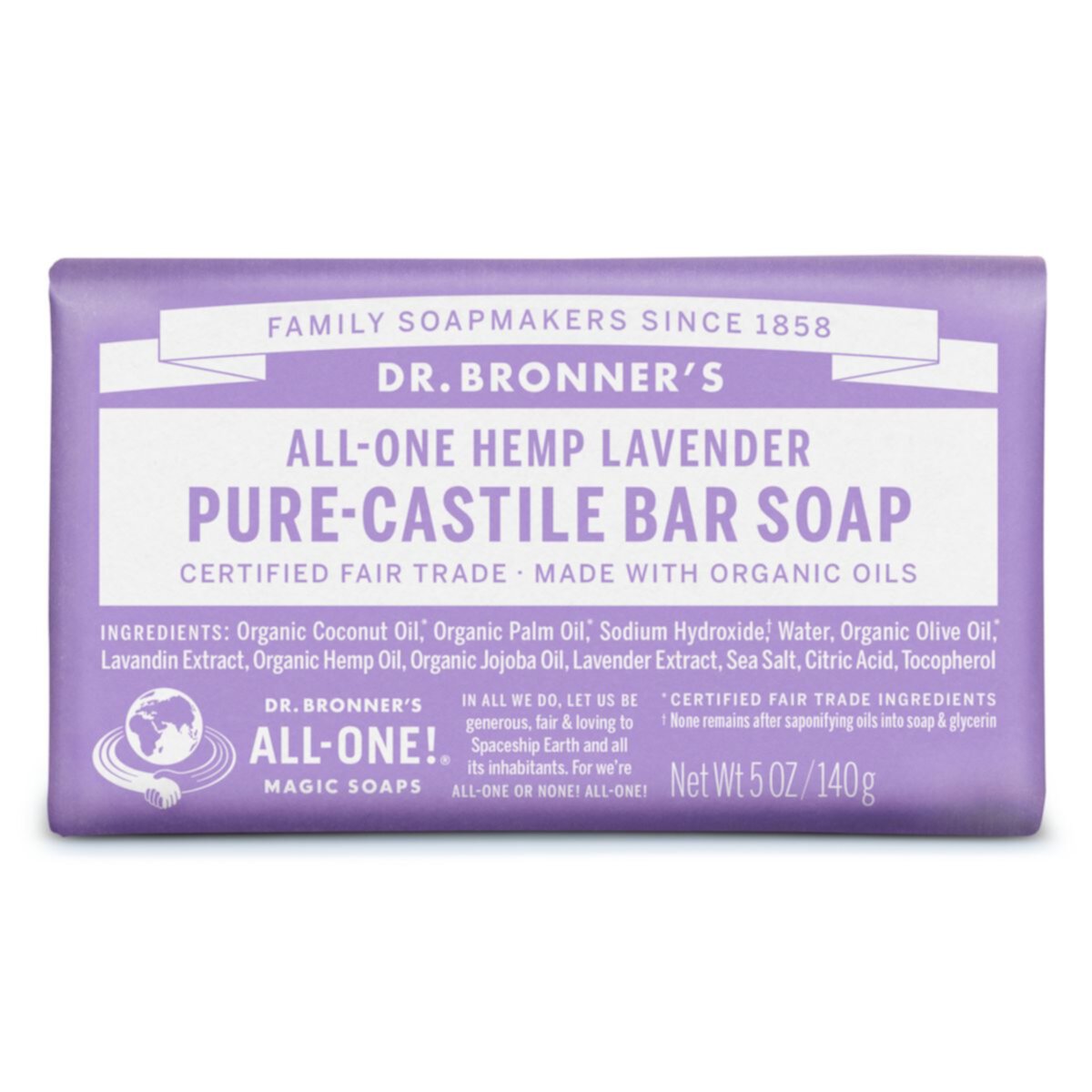 Dr. Bronner’s Castille Bar Soap - Lavender Dr. Bronner’s