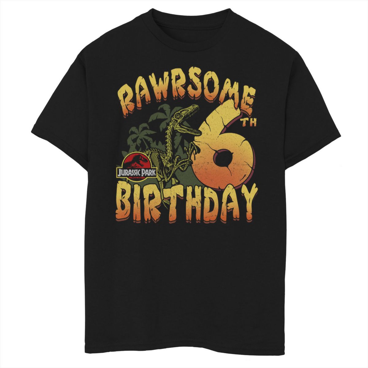 Футболка для мальчиков 8-20 Jurassic Park Rawrsome с рисунком на шестой день рождения Jurassic Park