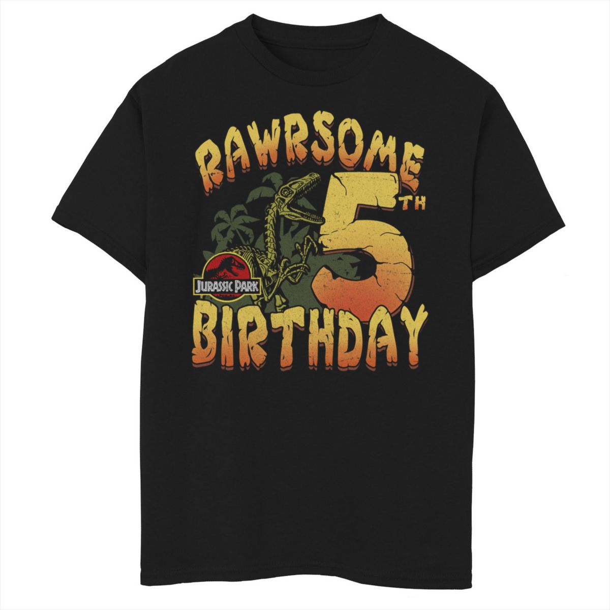 Футболка для мальчиков 8-20 Jurassic Park Rawrsome с рисунком на пятый день рождения Jurassic Park