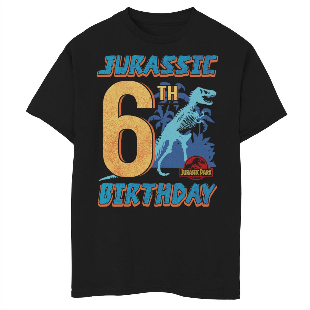 Футболка с рисунком T Rex для мальчиков 8-20 Jurassic Park 6th Birthday Jurassic Park