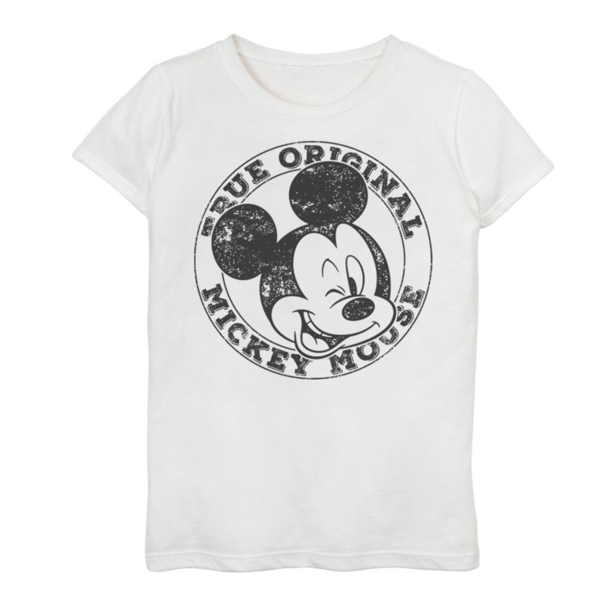 Футболка Disney's Mickey Mouse & Friends Girls 7–16 Mickey Mouse True Original с круглым рисунком Disney