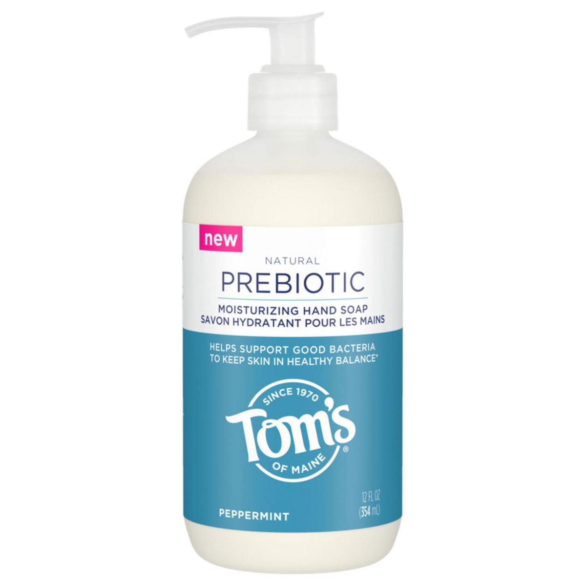 Tom's of Maine Prebiotic Moisturizing Natural Liquid Hand Soap, Peppermint 12-oz. Tom's of Maine