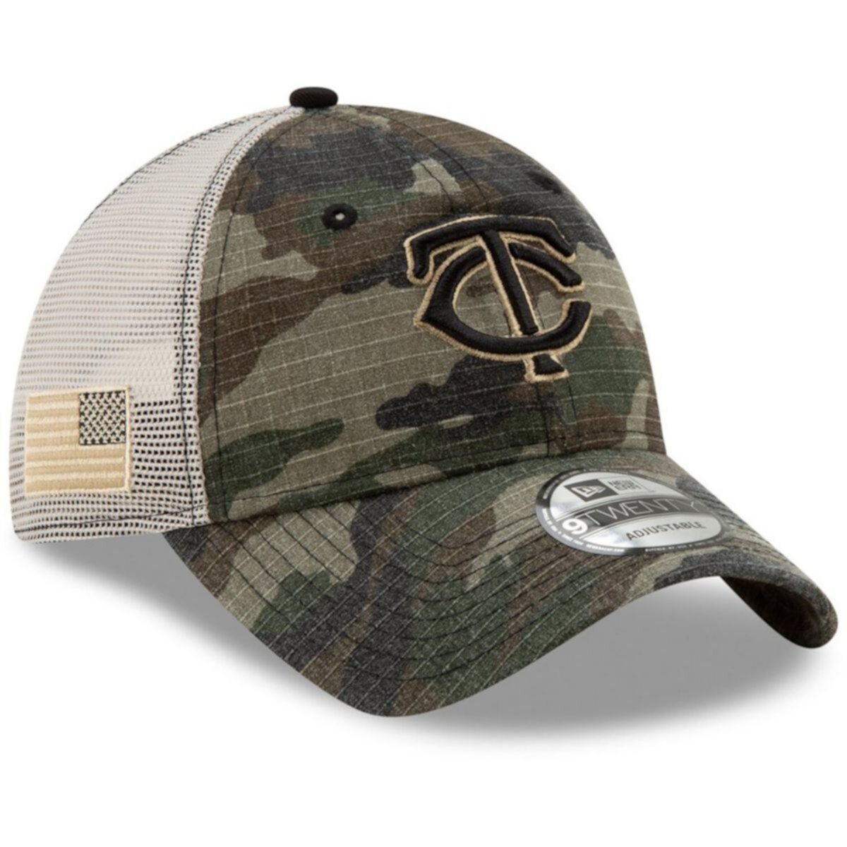 Мужская регулируемая шляпа New Era Camo Minnesota Twins Honor Trucker 9TWENTY New Era