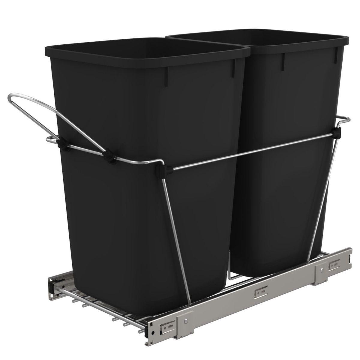 Rev-A-Shelf RV-15KD-18C S Double 27 Quart Pull-Out Sliding Waste Containers Rev-A-Shelf