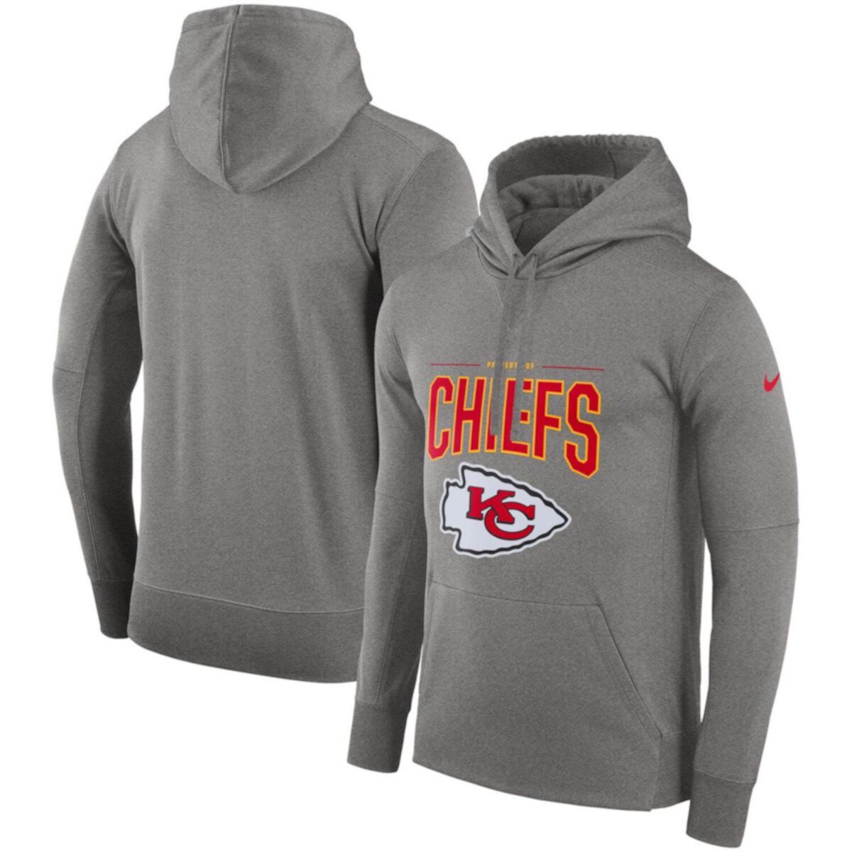Men's Nike Gray Kansas City Chiefs Sideline Property of Performance Pullover Hoodie Nike