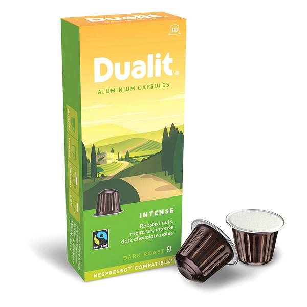 Капсулы для кофе Intense Dark Roast, совместимые с Nespresso, алюминиевые, сила кофе 9, 100 шт Dualit