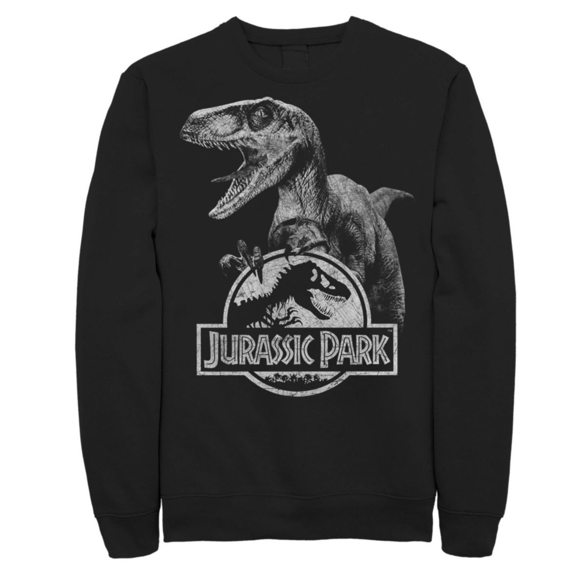 Мужской флисовый пуловер Jurassic Park Velociraptor с логотипом Licensed Character