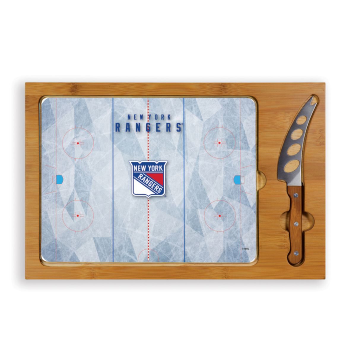 Набор ножей и разделочной доски со стеклянной столешницей Picnic Time New York Rangers Icon Picnic Time