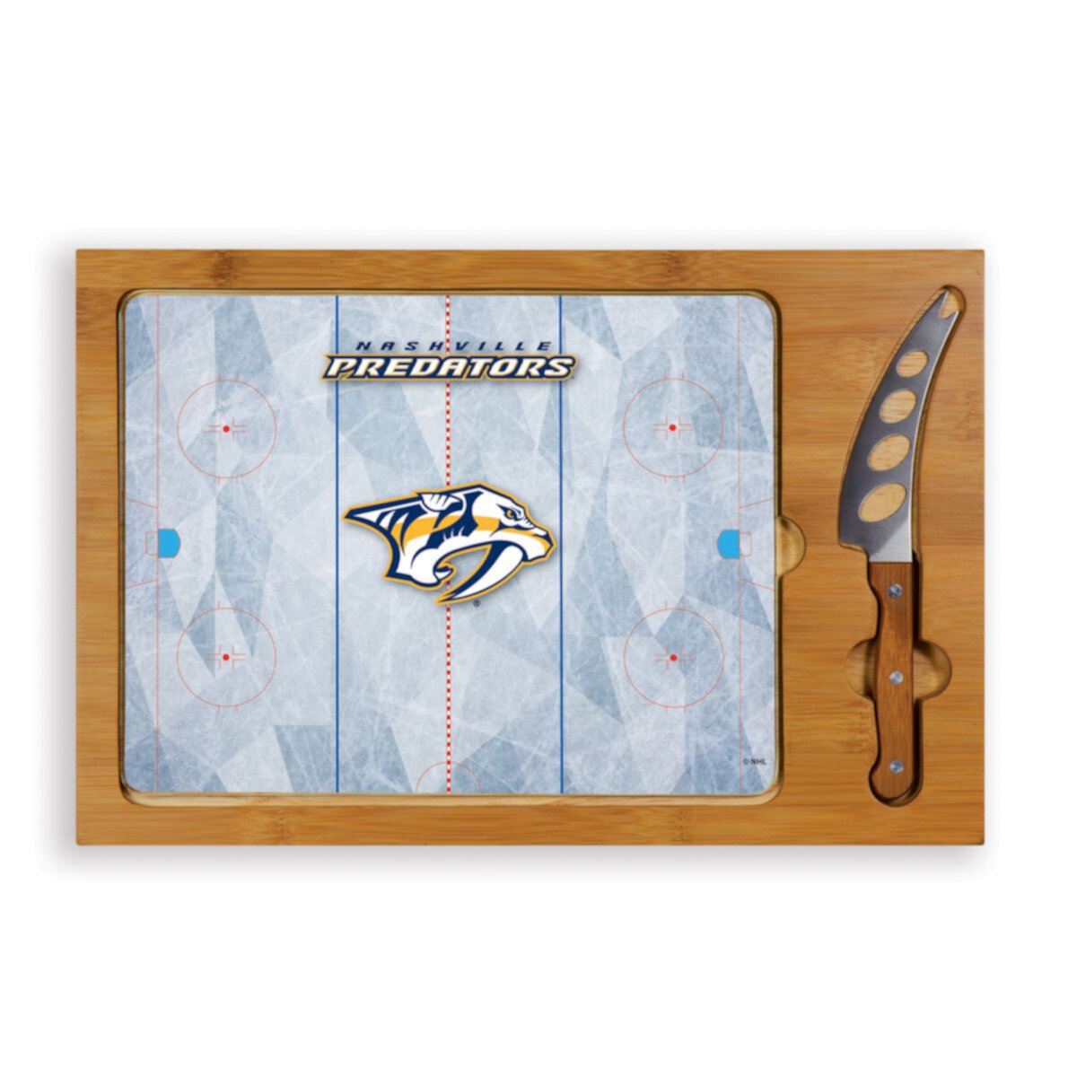 Набор ножей и разделочной доски для пикника Nashville Predators Icon со стеклянной столешницей Picnic Time