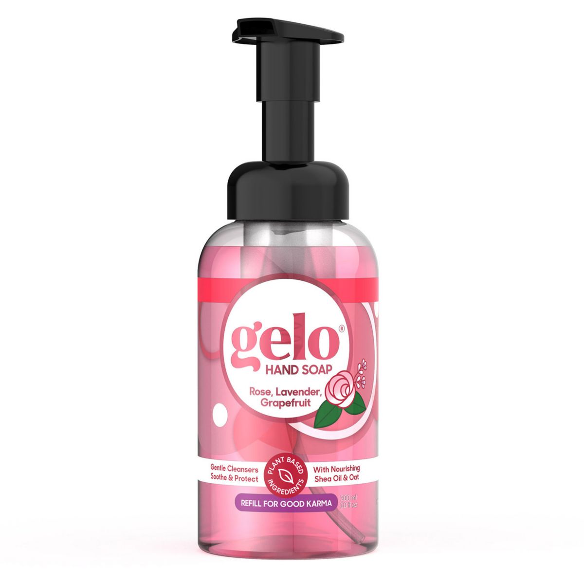 Пенящееся мыло для рук Gelo - роза, лаванда, грейпфрут, 10 жидких унций Gelo
