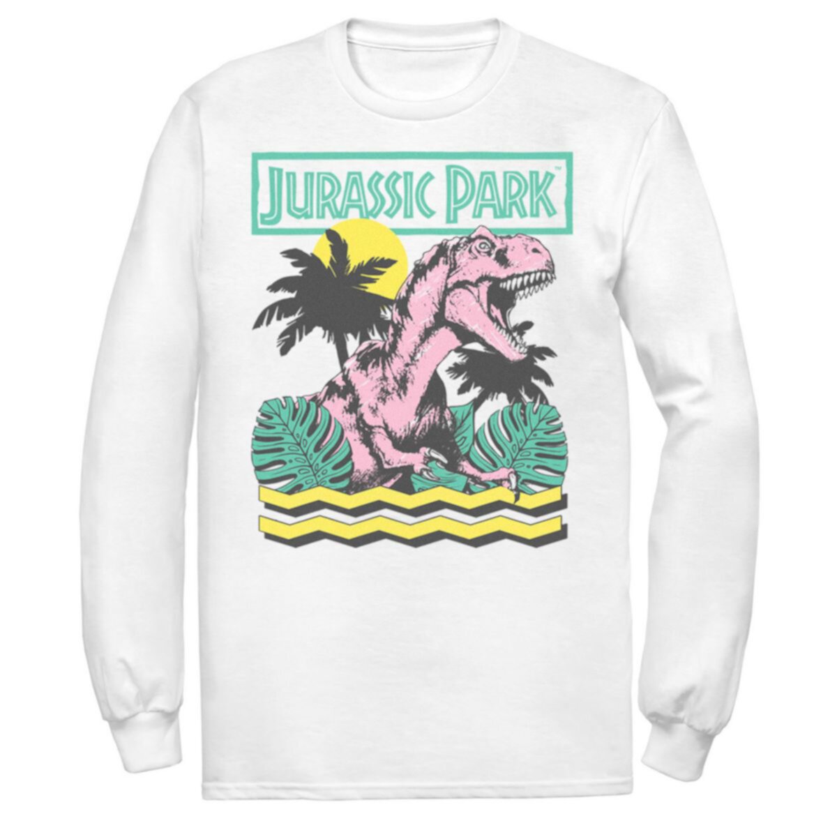 Мужская винтажная футболка с изображением парка Юрского периода T-Rex Roar в стиле ретро Jurassic Park