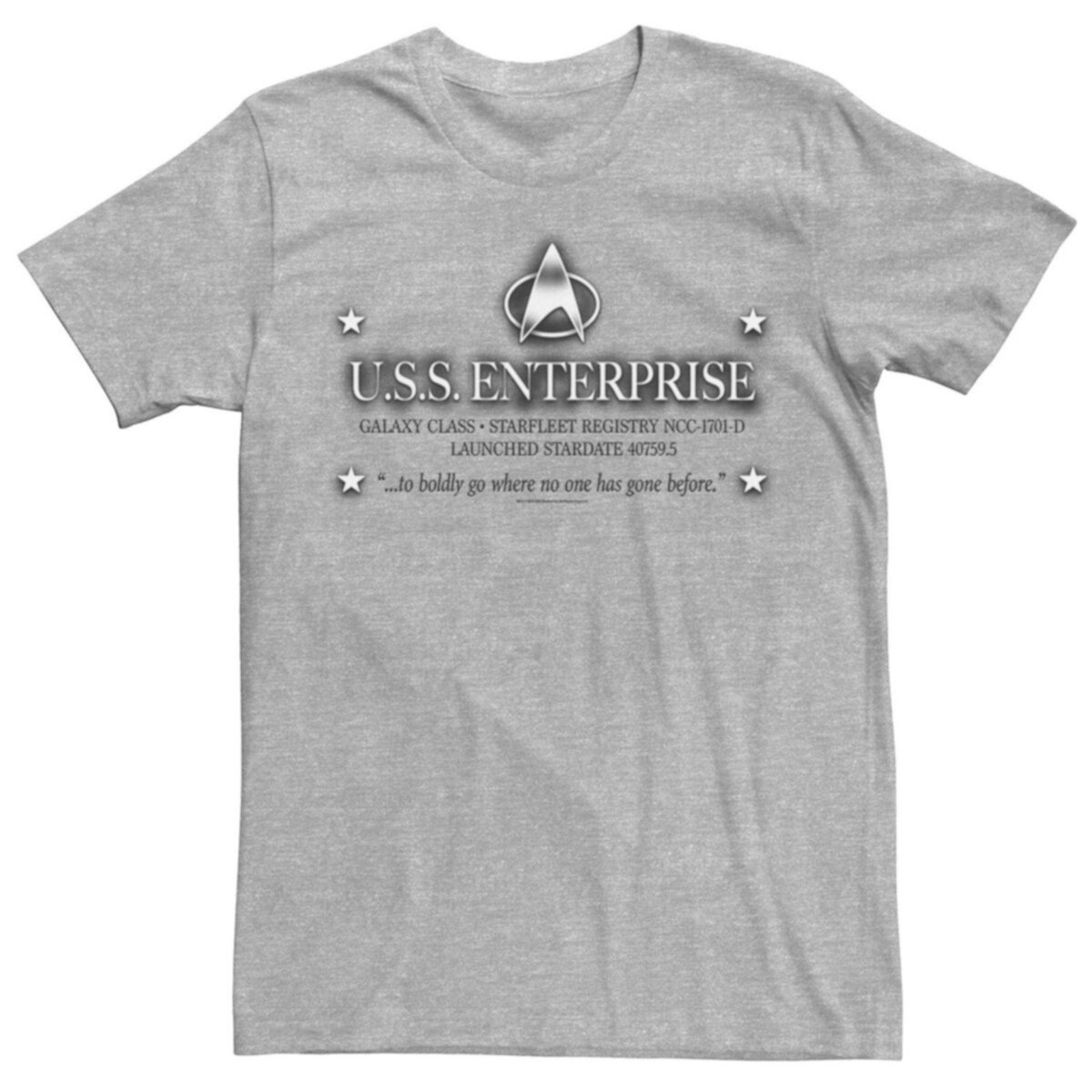 Мужская футболка Star Trek Next Generation USS Enterprise Licensed Character