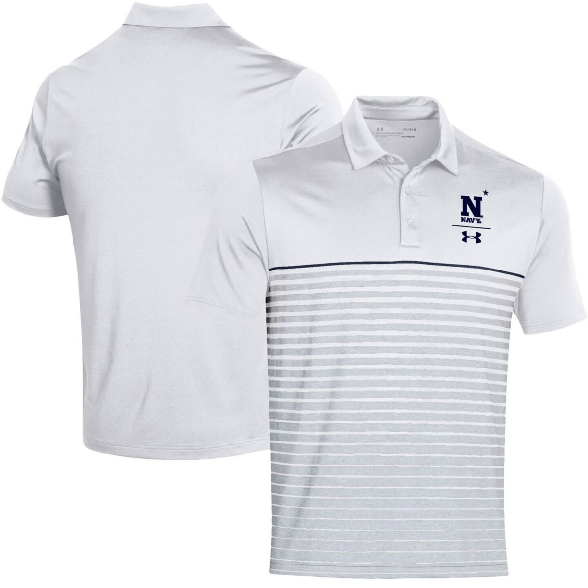 Men's Under Armour White Navy Midshipmen 2019 Coaches Sideline Pinnacle Performance Polo Under Armour