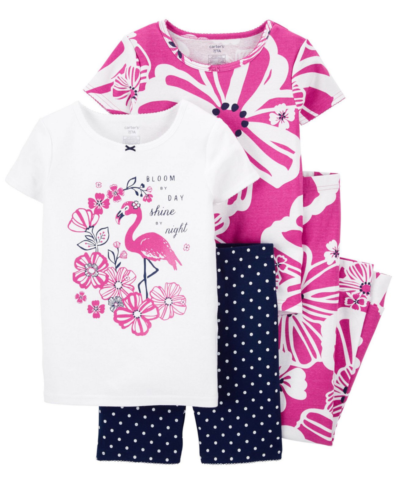 Пижама Snug Fit Little Girls с цветочным рисунком, комплект из 4 предметов Carter's