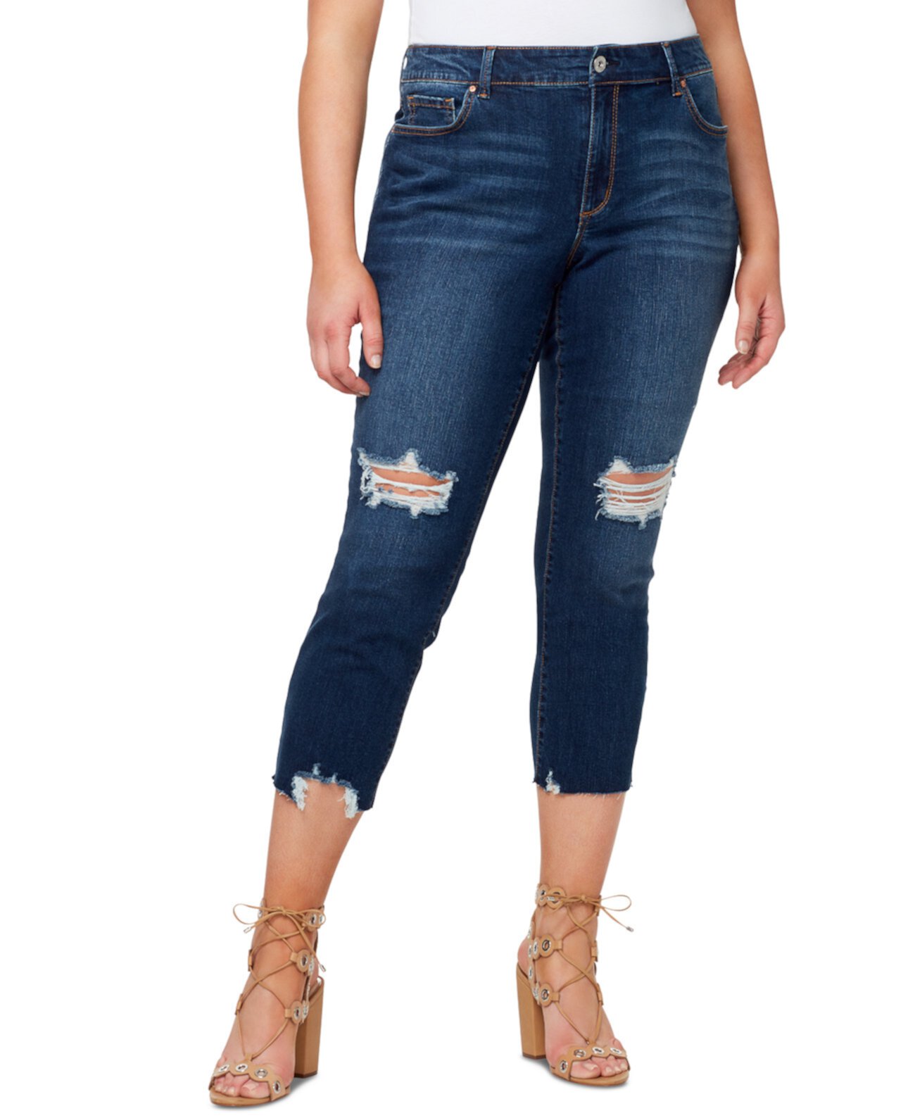 Прямые джинсовые капри большого размера со стрелкой Jessica Simpson