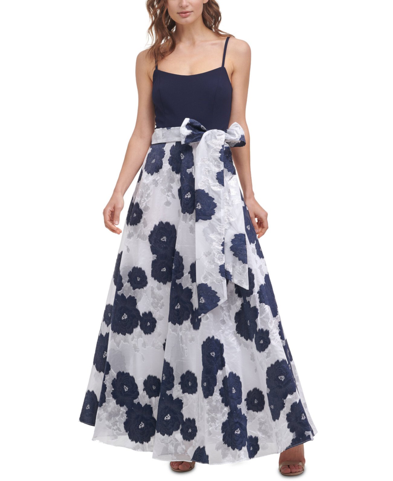Платье-юбка с фактурным цветочным принтом Eliza J
