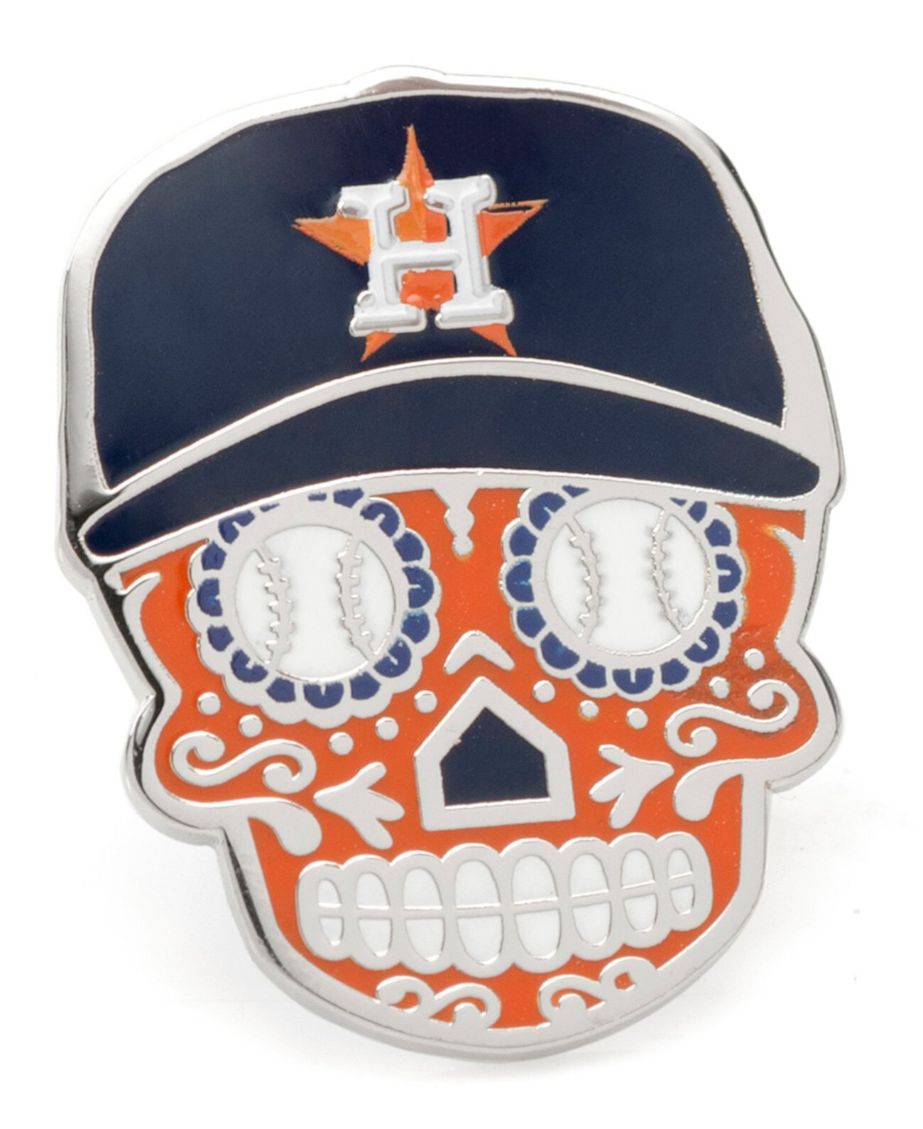 Мужская булавка Houston Astros с сахарным черепом на лацкан MLB