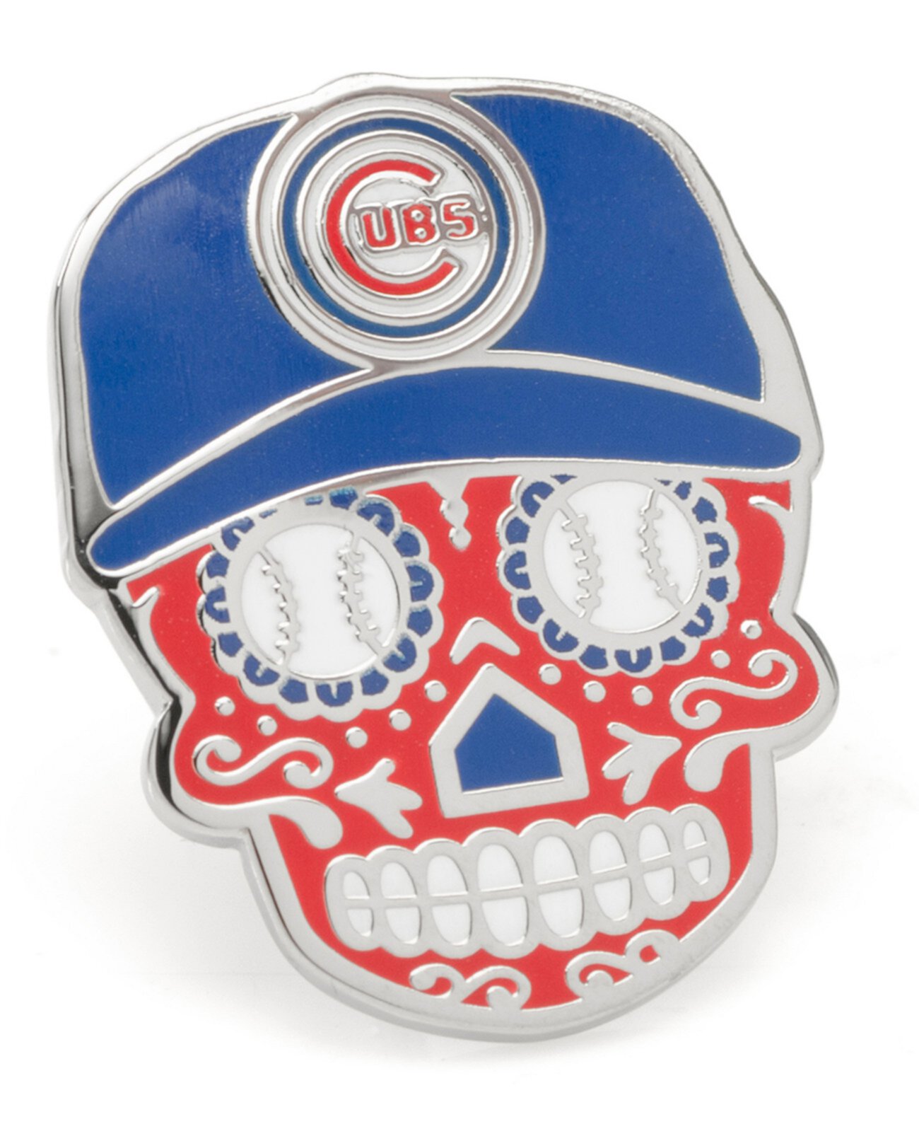 Мужская мужская булавка Chicago Cubs с сахарным черепом на лацкан MLB