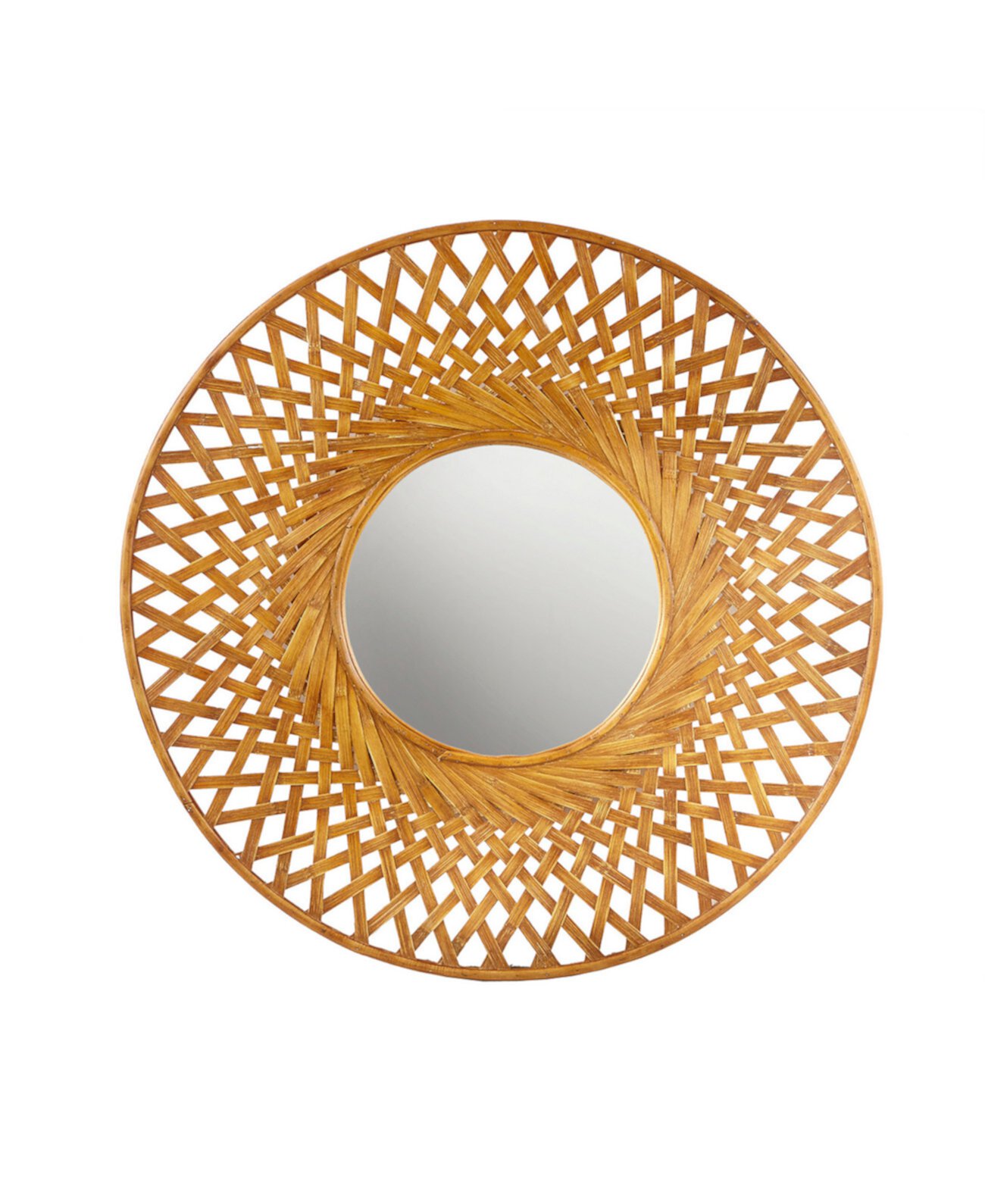 Круглое настенное зеркало Reed из бамбука, 26,5 x 1,5 дюйма Madison Park