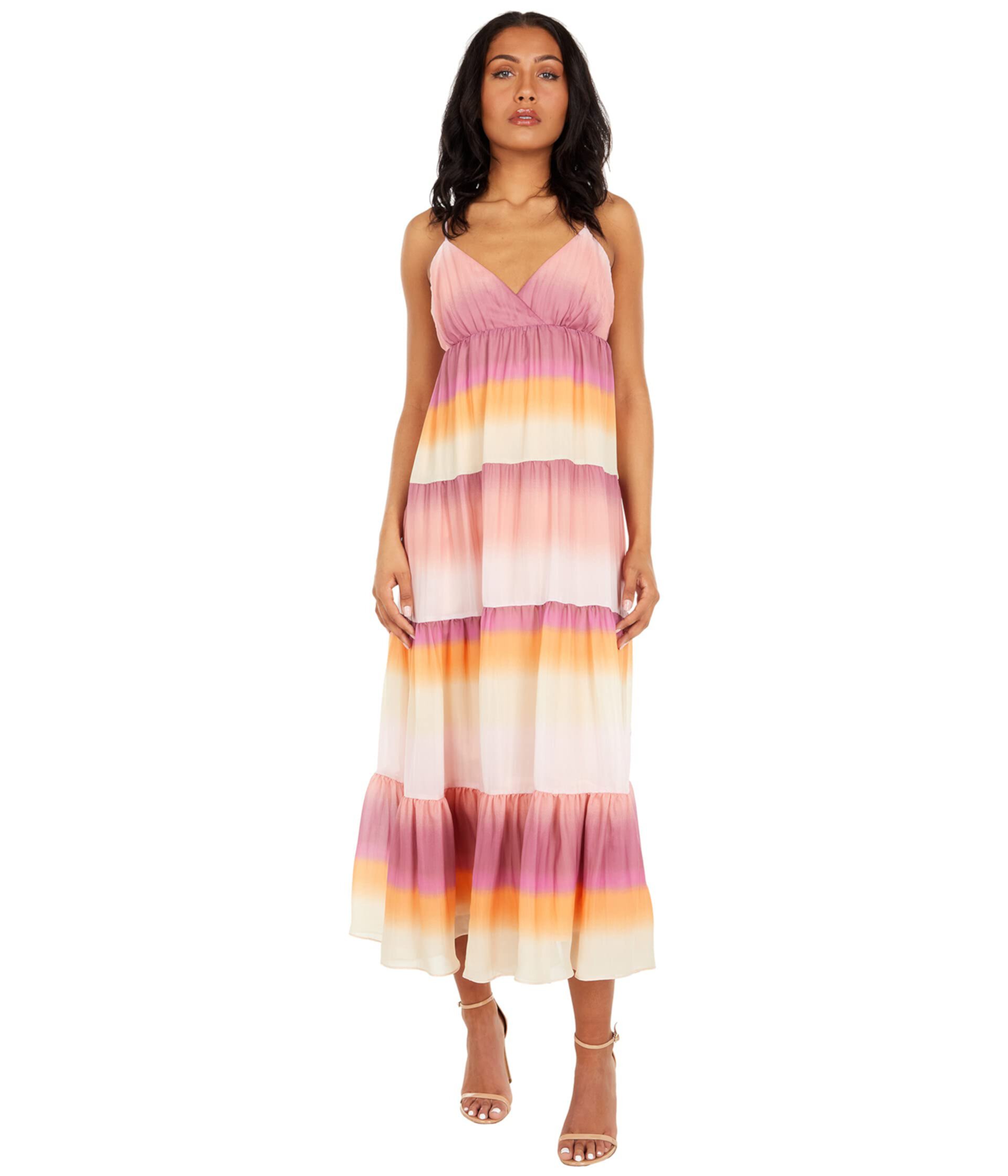 Olivia Tiered Maxi Slip Dress Wayf